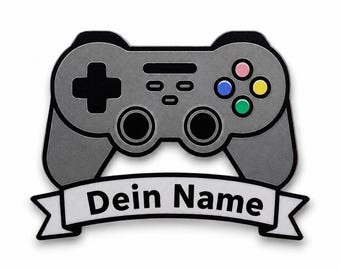 Personalized Controller Door Sign | 3D Printed | Gaming Room Decor | Gamer Gift | Swiss Made | Custom Name