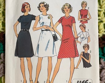 34 Bust Vintage UNCUT 1973 Simplicity Misses/' Dress and Jacket Pattern 5508 Size 12