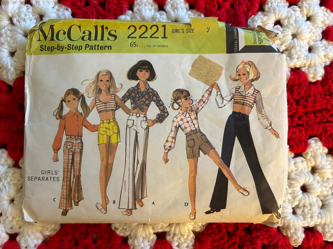 Vintage 1969 Mccall’s Sewing Pattern 2221 Girls' Separates Shorts, Bell ...