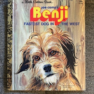 Vintage 1978 Joe Camp's BENJI Fastest Dog In The West Little Golden Book Książka dla dzieci
