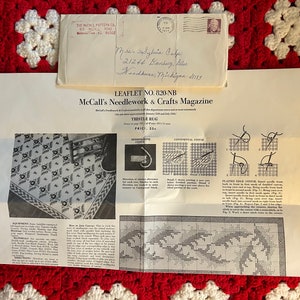 Ulotka z wzorem wysyłkowym McCall's Needlework & Crafts Magazine z 1973 r. nr 820-NB gobelin Thistle RUG