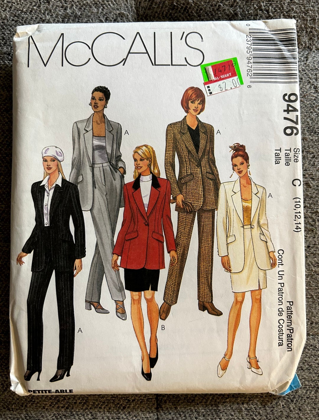 Vintage 1998 Mccall's Sewing Pattern 9476 Misses' Lined Jacket, Pants ...