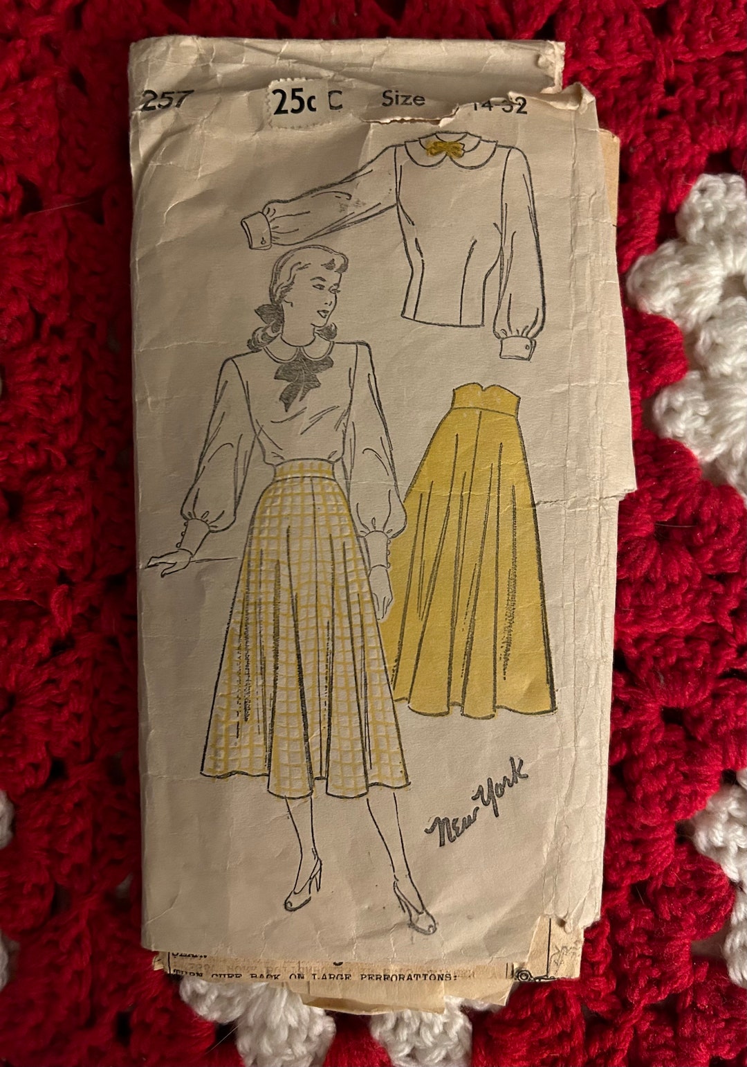 Vintage 1940's NEW YORK Sewing Pattern 257 Misses' Etsy