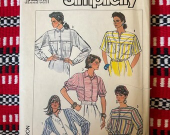 Vintage 1986 Simplicity Sewing Pattern 7560 Misses' Button-down