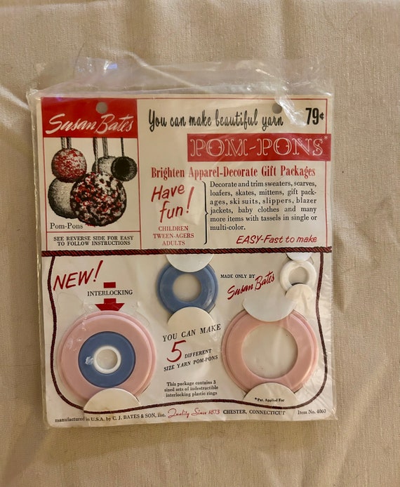 Vintage Susan Bates Pom-pon Maker Kit Makes 5 Different