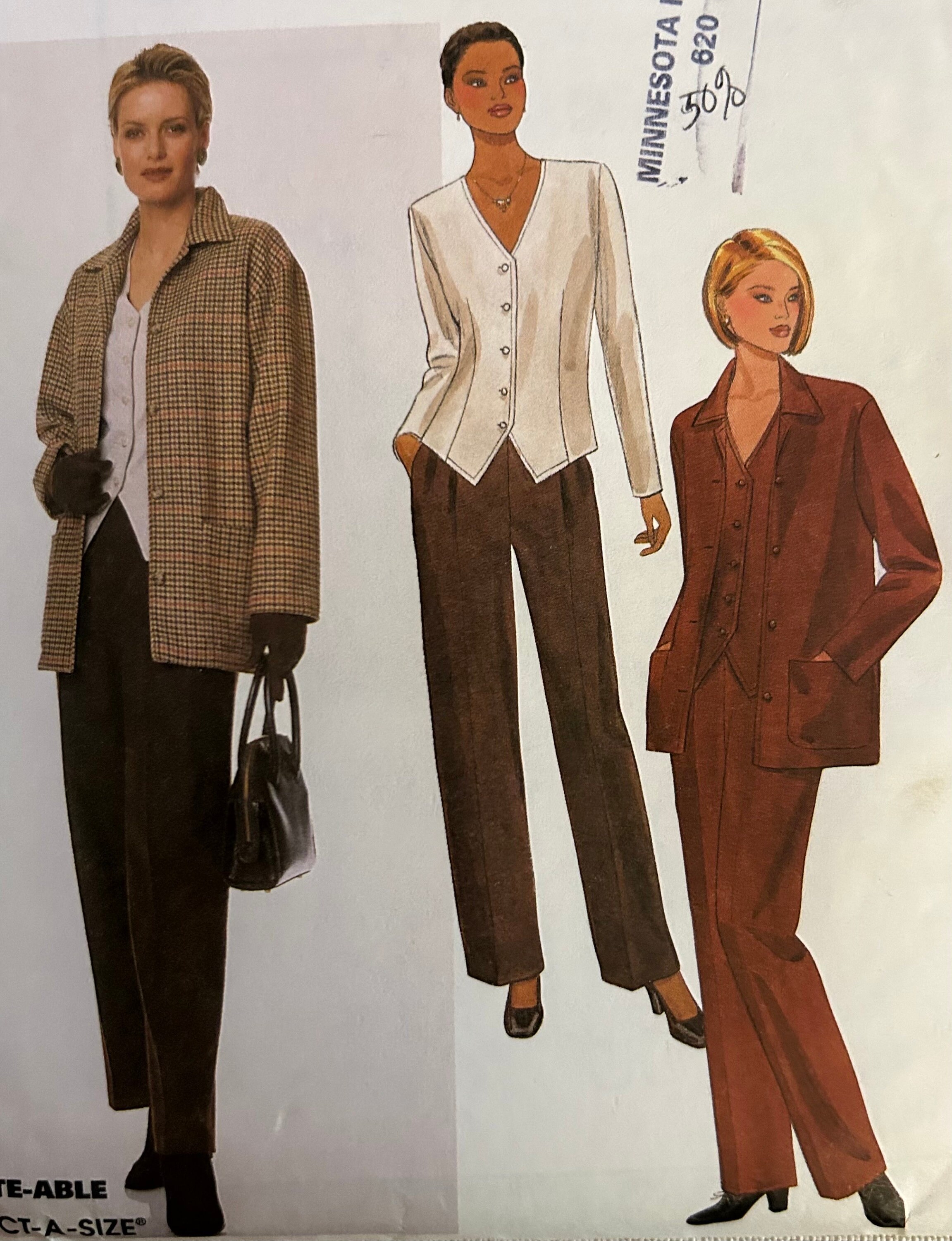 Vintage 1998 Easy Mccall's Sewing Pattern 9486 Misses' Oversized ...