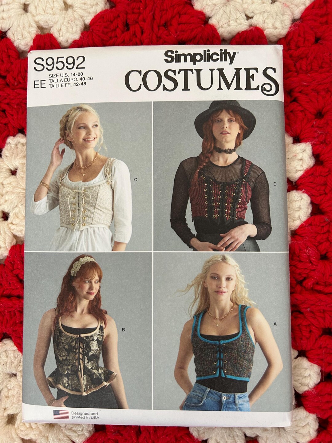 2022 Simplicity Costumes Sewing Pattern S9592 Misses' Corsets Size 14 ...