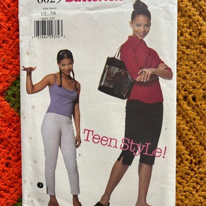 Vintage 1999 Butterick Teen Style! Teen Magazine Symönster 6029 Juniors Cropped Pants Storlek 1/2-3/4-5/6-7/8 Oklippta Fabriksvikta