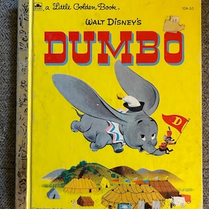 Vintage 1970&#39;s Walt Disney&#39;s Dumbo Little Golden Book Children&#39;s Book Illustrated by the Walt Disney Studio