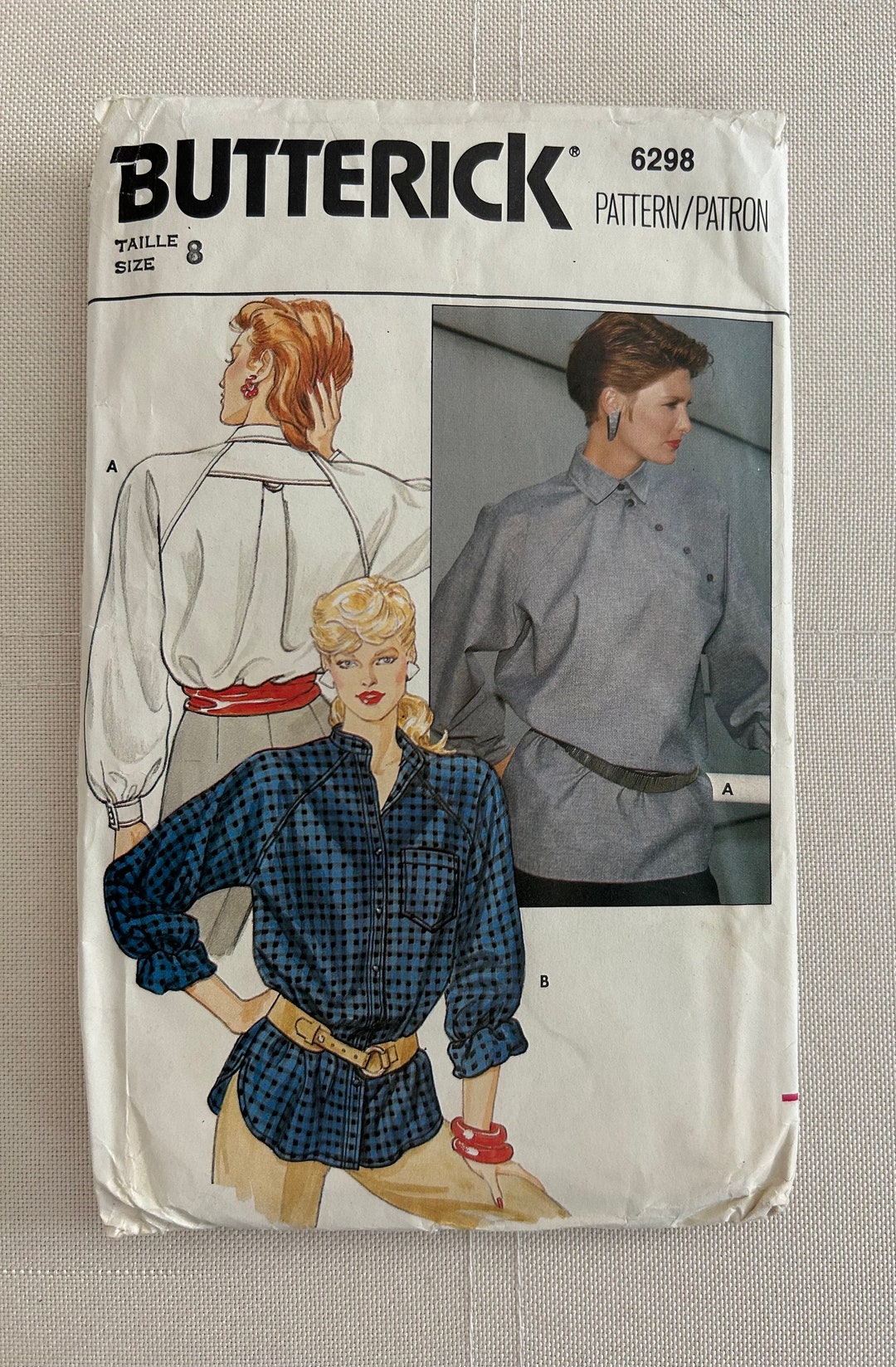 Vintage 1980’s Butterick Sewing Pattern 6298 Misses’ Loose Fitting Top ...