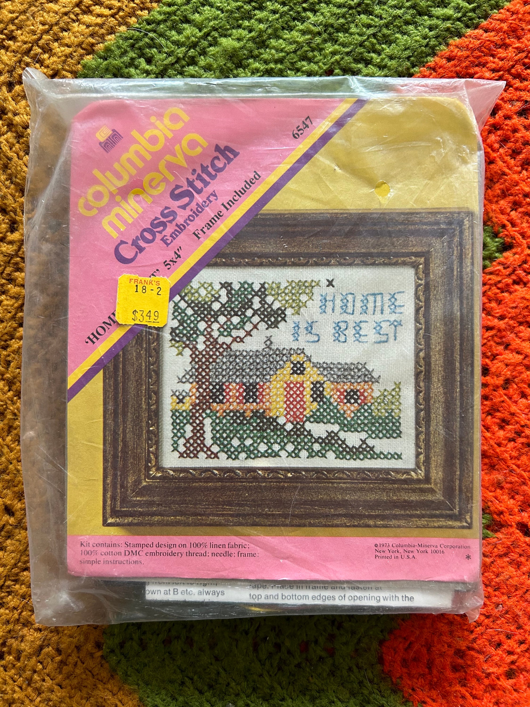 Vintage 1973 Columbia Minerva Cross Stitch Kit 