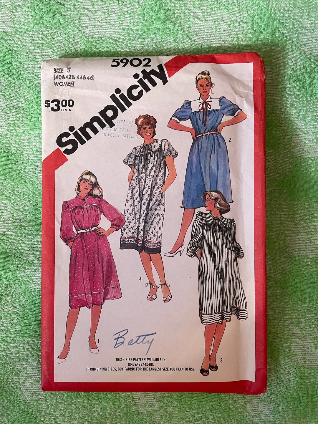 Vintage 1983 Simplicity Sewing Pattern 5902 Women's Etsy