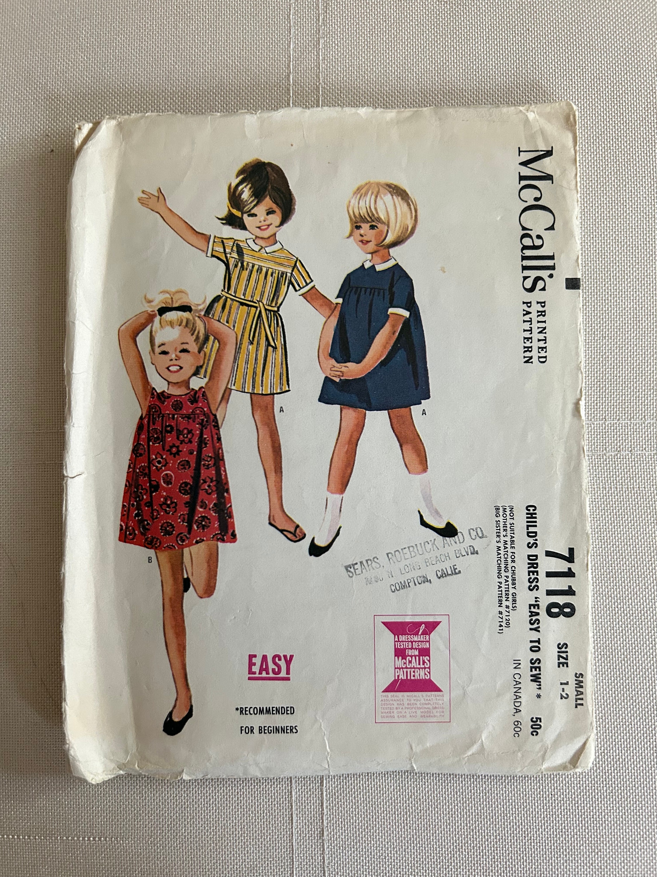 Simplicity 7118 Sewing Pattern for Dummies, Girls' Dress, Tops