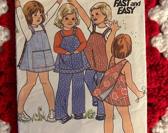 Vintage 1960's Butterick Sewing Pattern 4445 Toddler's Sleeveless Top ...