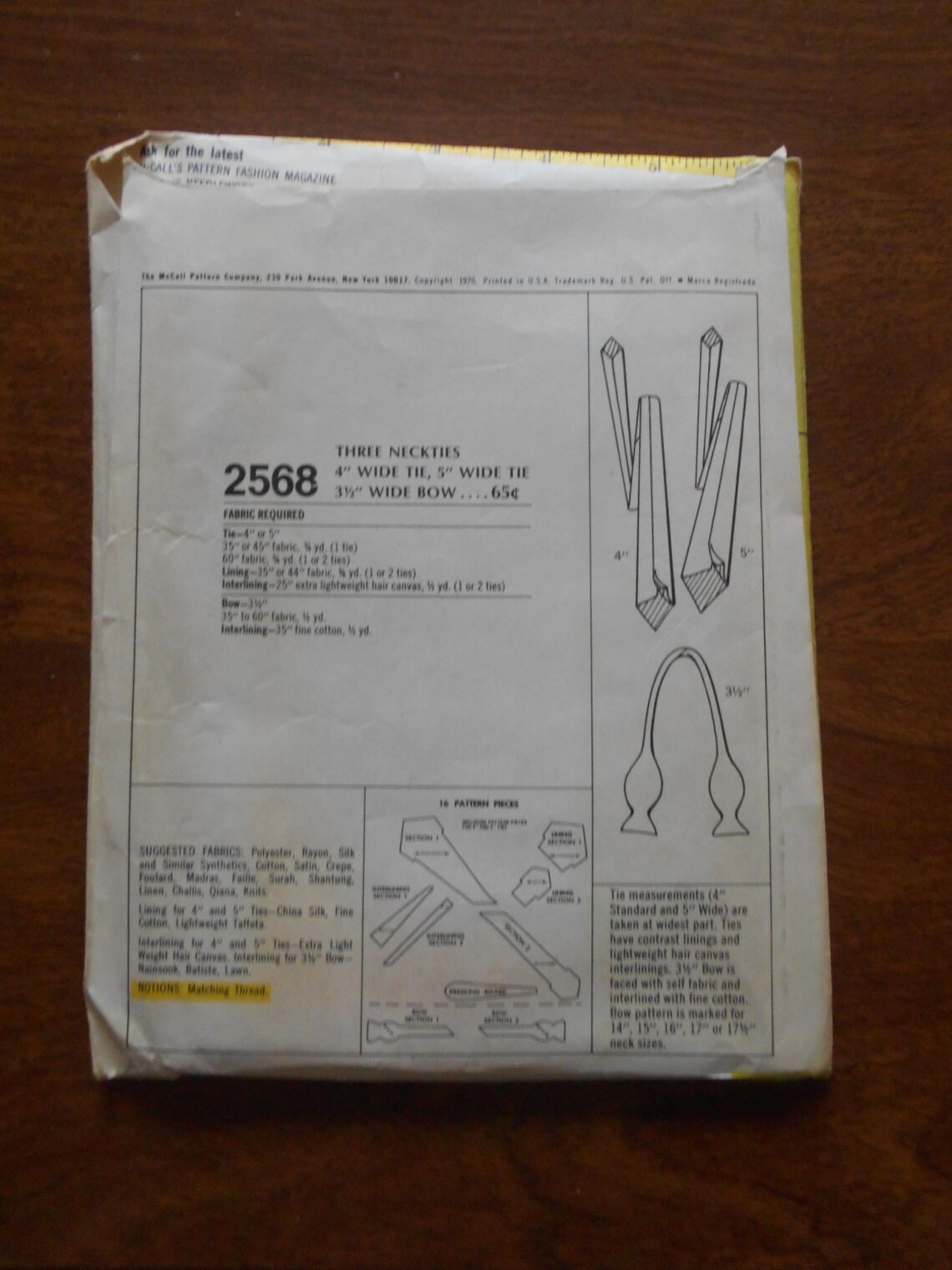 Vintage 1970 Mccall's Sewing Pattern 2568 Men's - Etsy