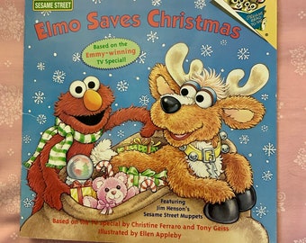 Vintage 1997 "Elmo Saves Christmas" Sesame Street Children's Book ISBN 0-679-88765-2 Jim Henson's Muppets 23 pages