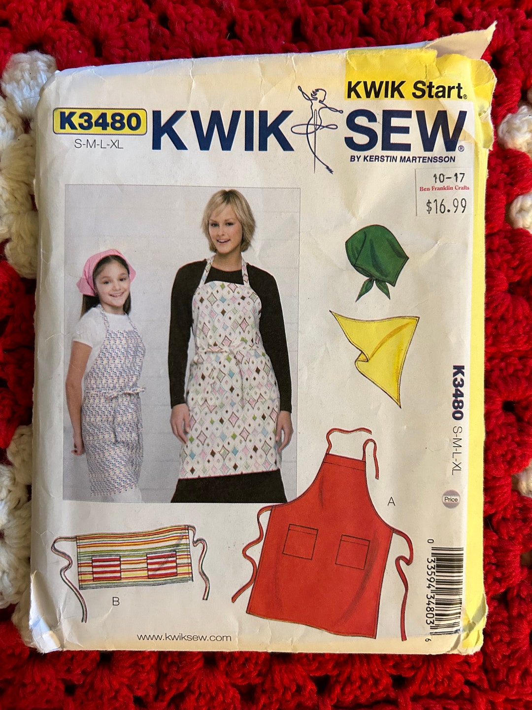 2017 Kwik Sew Sewing Pattern K3480 Adults' & Children's Aprons and