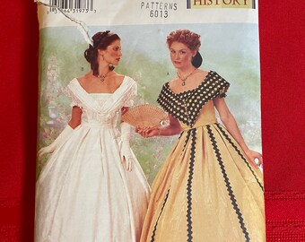 Vintage 2000 Butterick Making History Sewing Pattern 6693 Misses' Victorian Civil War Historical Costume Size 12 14 16 Southern Belle