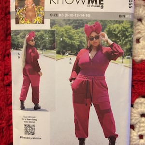 2023 The Corny Rainbow Know Me by Mimi G Sewing Pattern ME2055 Misses' Bodysuit & Cargo Sweatpants Size 8-10-12-14-16 UNCUT