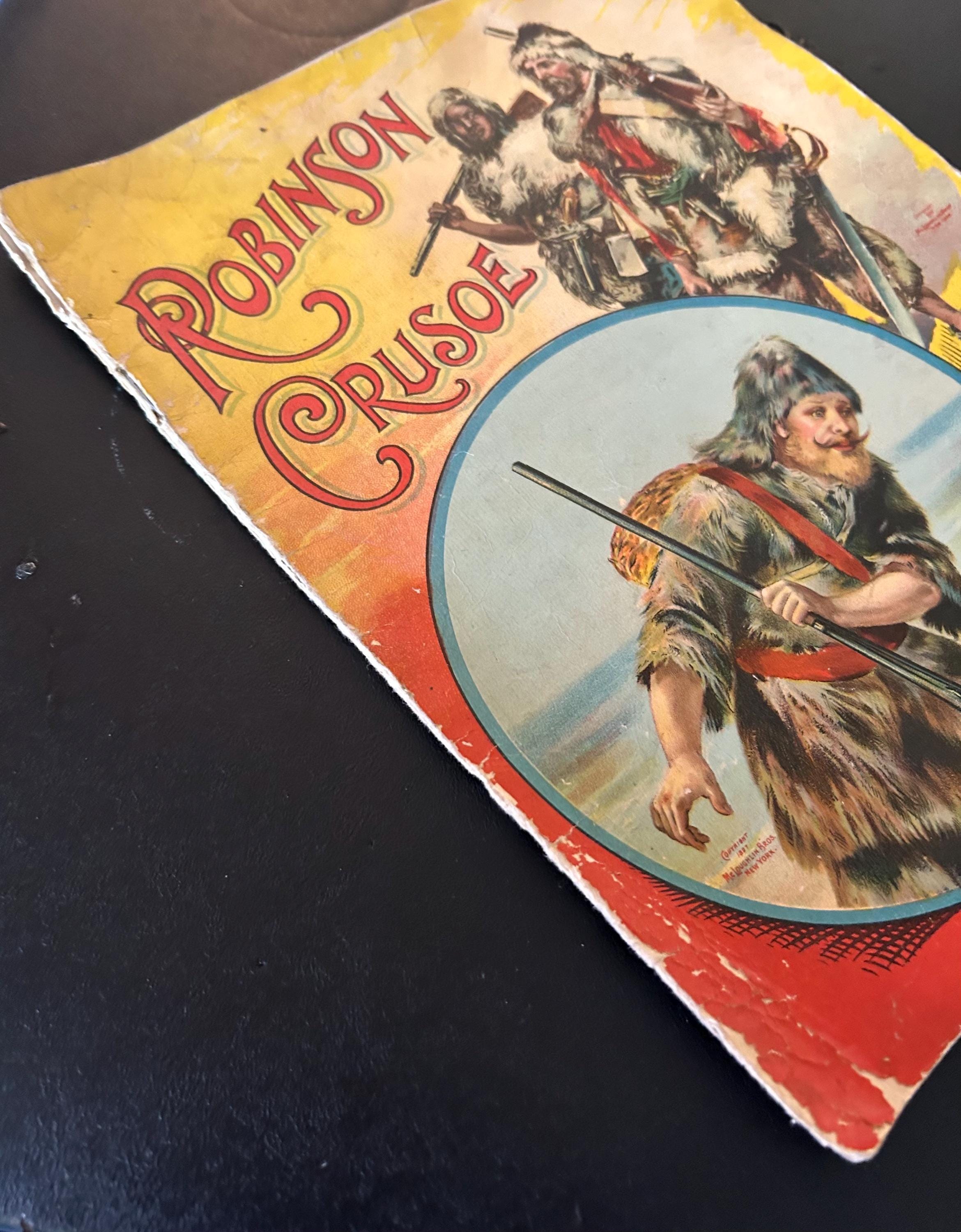 Antique 1898 Soft Cover ROBINSON CRUSOE Series Book Mcloughlin