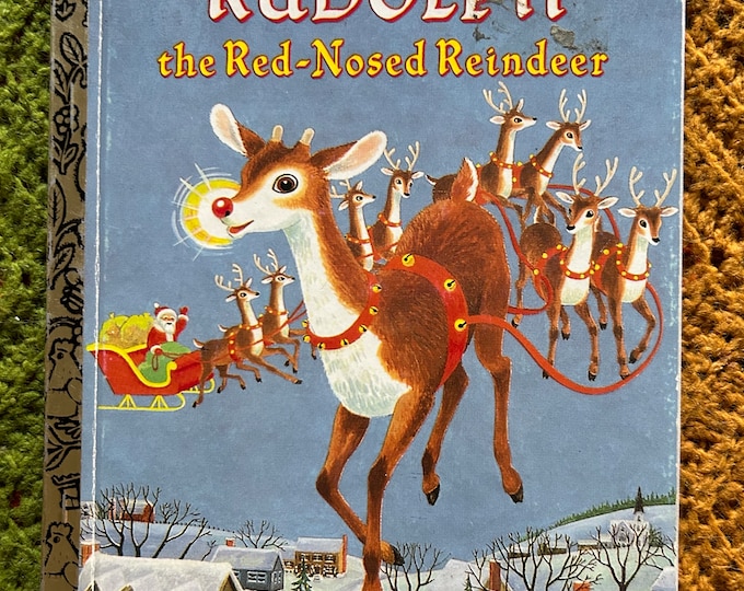 Vintage 1985 Rudolph the Red Nosed Reindeer Little Golden Book Original ...