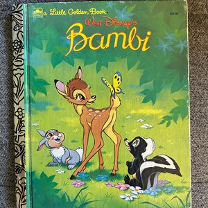 Vintage 1981 Walt Disney&#39;s BAMBI a Little Golden Book Children&#39;s Book by Felix Salten Illustrations by The Walt Disney Studio