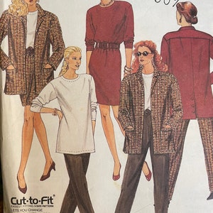 Vintage 1991 Easy McCall's Sewing Pattern #5605 Misses' Unlined Jacket, Top, Falda y Pantalones Tamaño 10 12 14 UNCUT &FACTORY FOLDED!