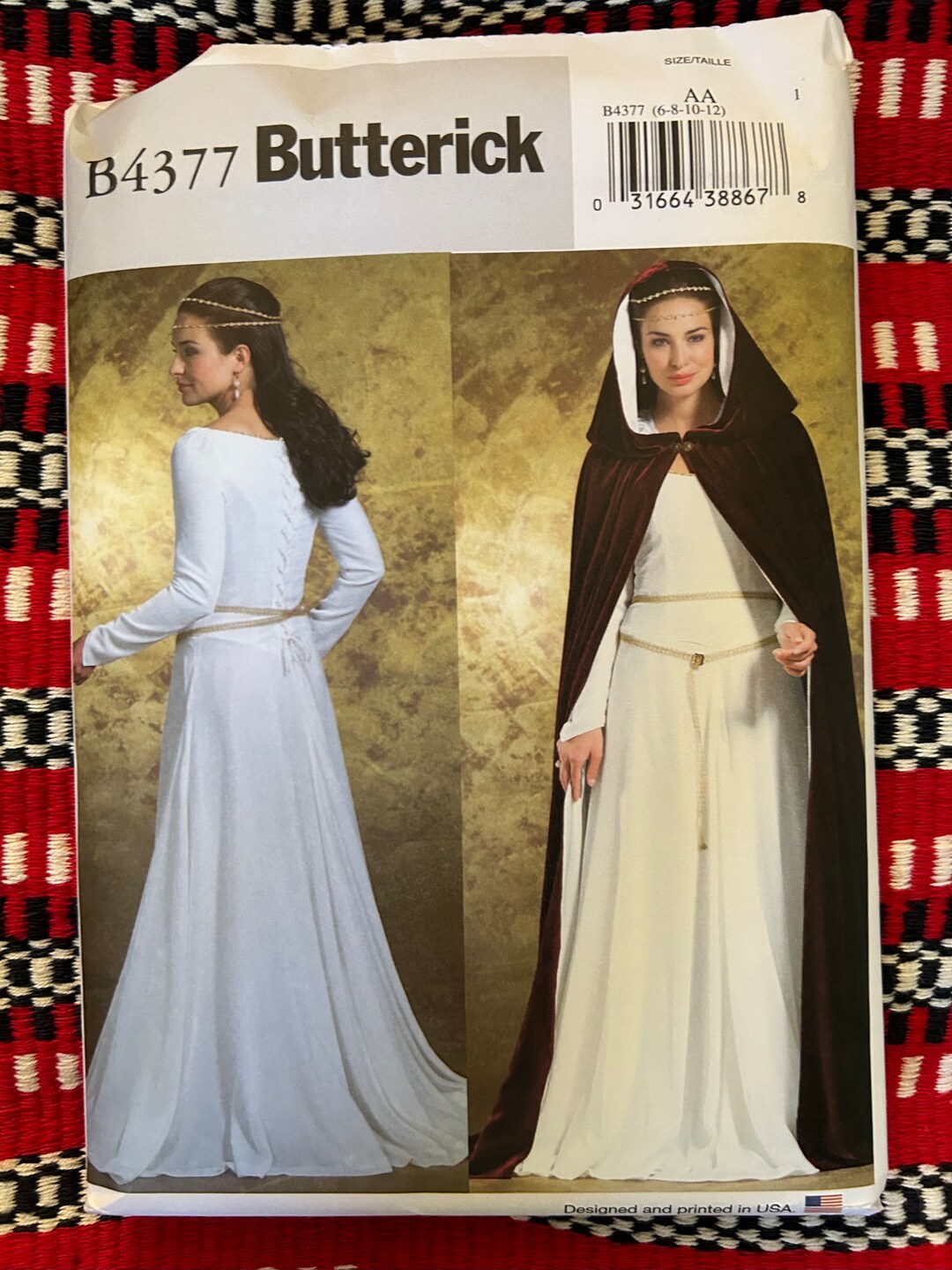 2021 Butterick Sewing Pattern B4377 Misses' Medieval Hooded Cape ...