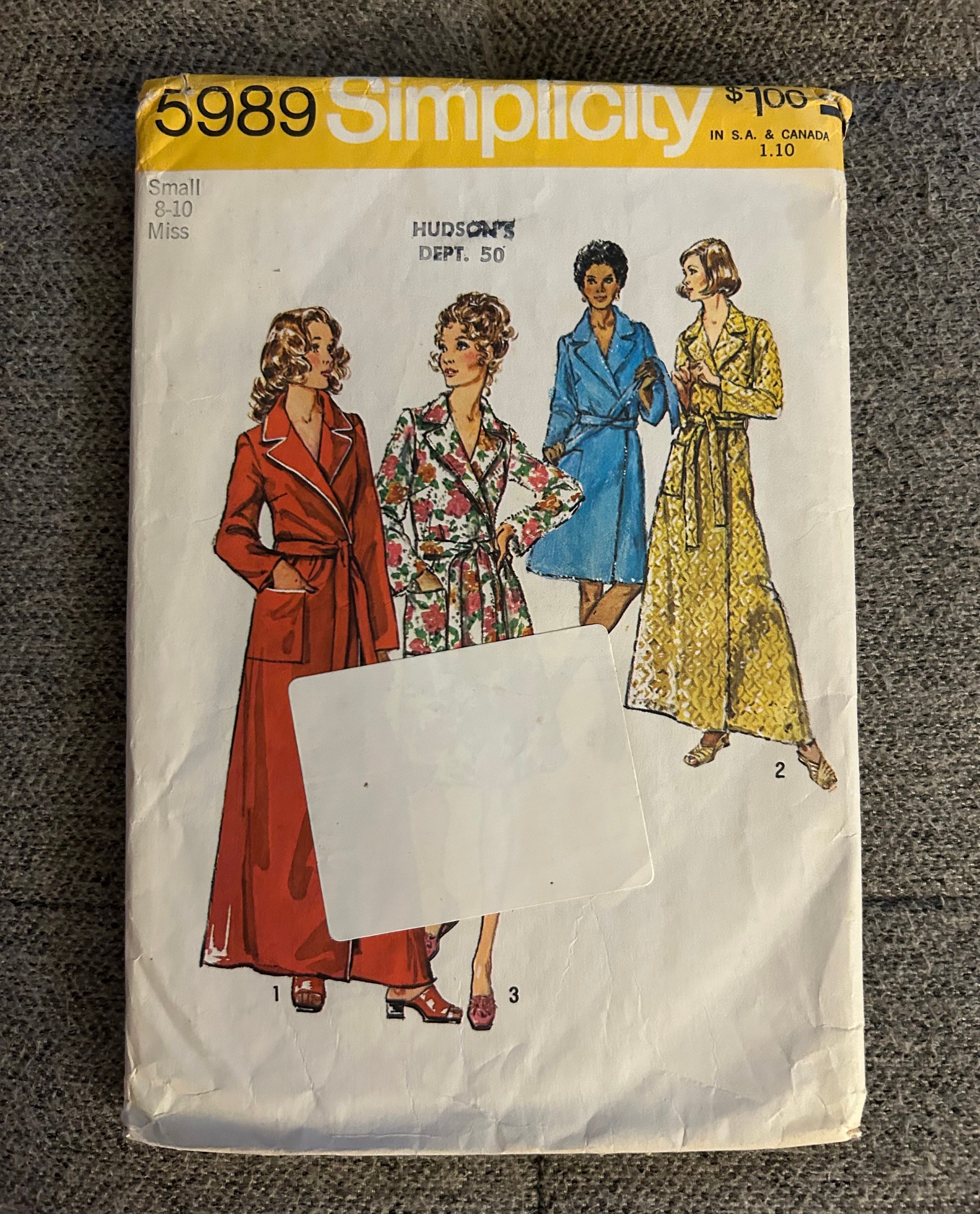 Vintage 1973 Simplicity Sewing Pattern 5989 Misses' Robe in 2 Lengths ...