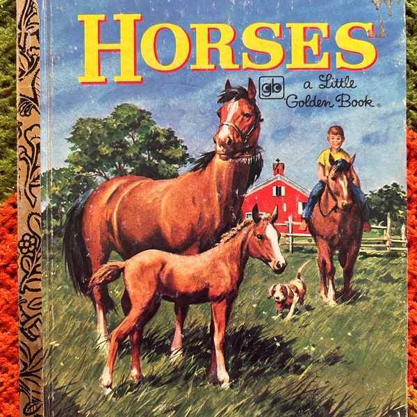 Vintage 1962 "Horses" a Little Golden Book Children's Book Classic Kids Book Equestrian