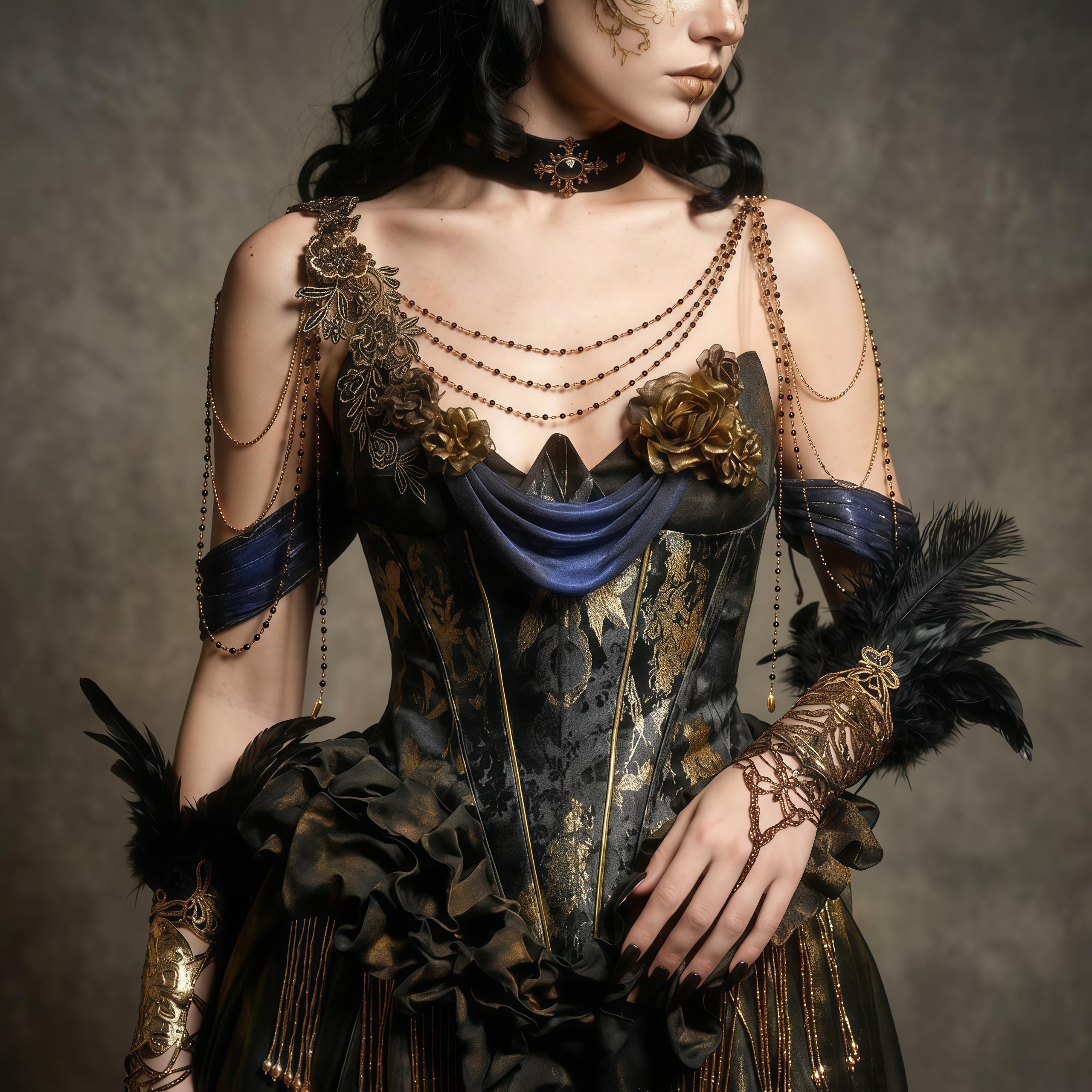 gold necklace black dress Chain Black dress racerback design Two Pieces Black Backless Color:Black and Daffodil