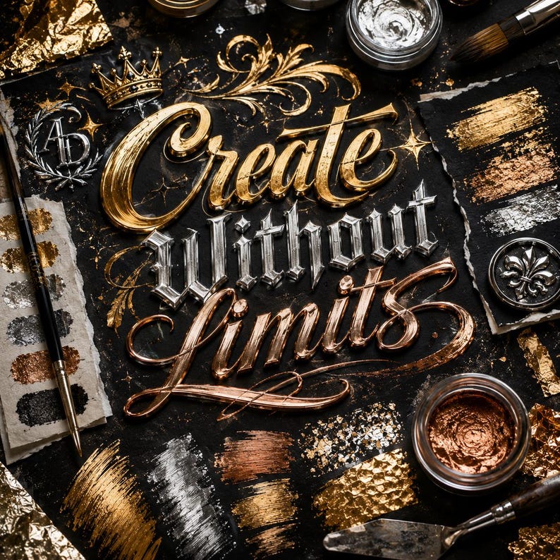 2500+ Metallic Texture Brushes for Procreate | Chrome, Foil, Gold, Silver & Metal Effects image 5