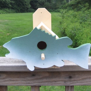 Mermaid, Lobster, Crab Bass Bird House Bird House for small songbirds Seaside Decor Any Occasion Gift Father's Day Gift Fisherman Gift bass