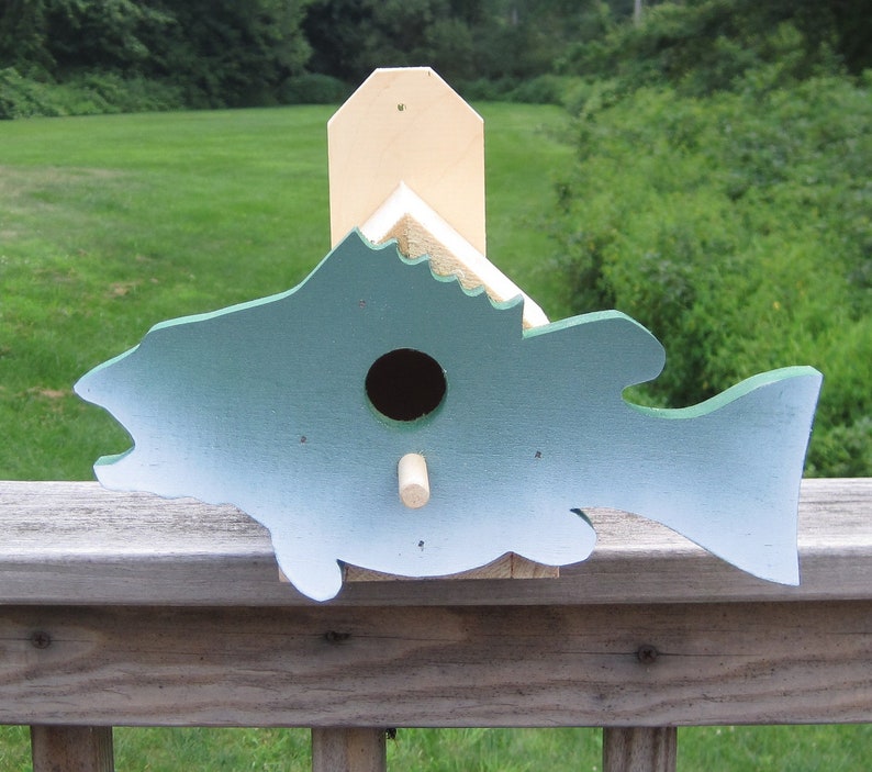 Mermaid, Lobster, Crab Bass Bird House Bird House for small songbirds Seaside Decor Any Occasion Gift Father's Day Gift Fisherman Gift bass