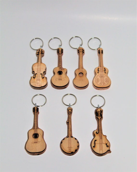 Guitar Banjo Mandolin Dobro Ukulele Fiddle Key/fob Ring Gift - Etsy