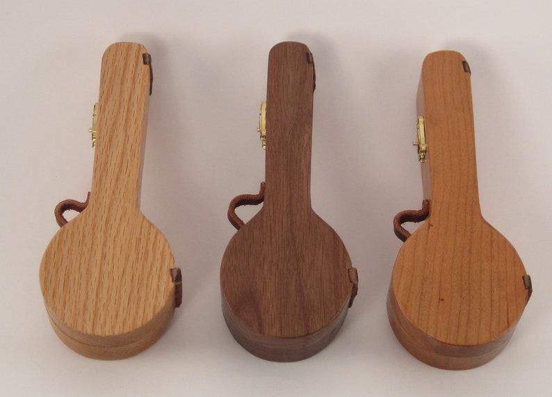 Guitar Pick Case; Handcrafted Wooden Banjo Mandolin Pick Box; Dobro Pick & Slide Holder image 7
