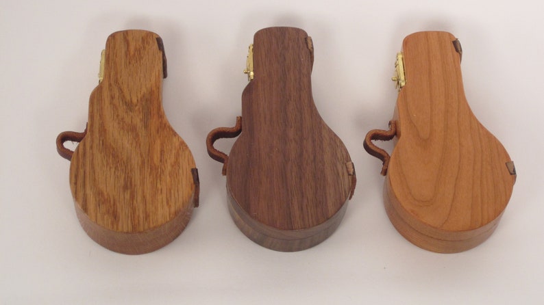 Guitar Pick Case; Handcrafted Wooden Banjo Mandolin Pick Box; Dobro Pick & Slide Holder image 8