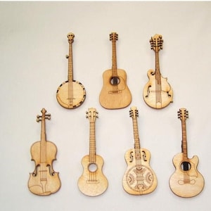 Guitar Banjo Mando Uke Fiddle Dobro Hat Pin; Any Occasion Gift Musician; Acoustic Instrument Pin for Guy Dad Valentine Birthday Anytime Gift