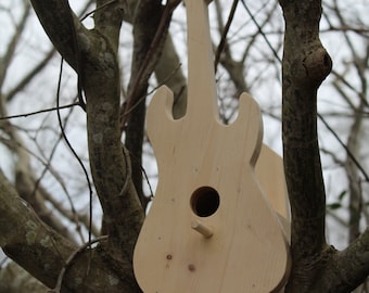 Electric Guitar Bird House; Bass Guitar Lead Guitar Birdhouse; Small Songbird House; Gift for Mom Dad Grandparent; Guitar gift for musician