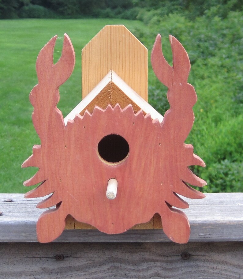 Mermaid, Lobster, Crab Bass Bird House Bird House for small songbirds Seaside Decor Any Occasion Gift Father's Day Gift Fisherman Gift crab