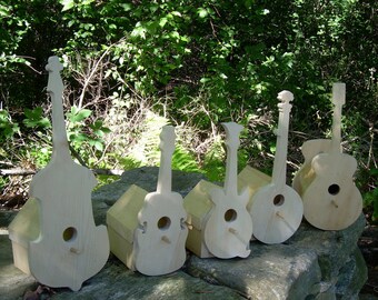 Guitar banjo mandolin fiddle bass Instrument Bird House; Gifts for Musicians; Any Occasion Anniversary Birthday Mom Dad or Grandparent Gift