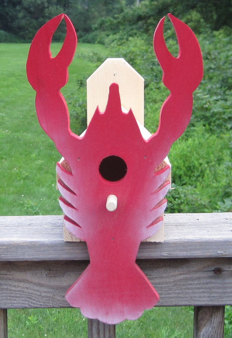 Mermaid, Lobster, Crab Bass Bird House Bird House for small songbirds Seaside Decor Any Occasion Gift Father's Day Gift Fisherman Gift lobster