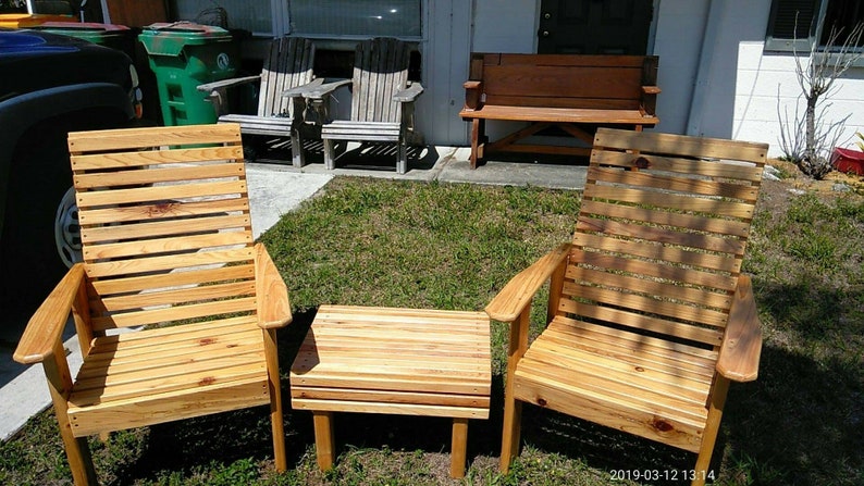 Highback Slat Style Cypress Chairs Etsy