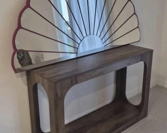 Postmodern Stain Glass Clam Chic Shell Wall Mirror