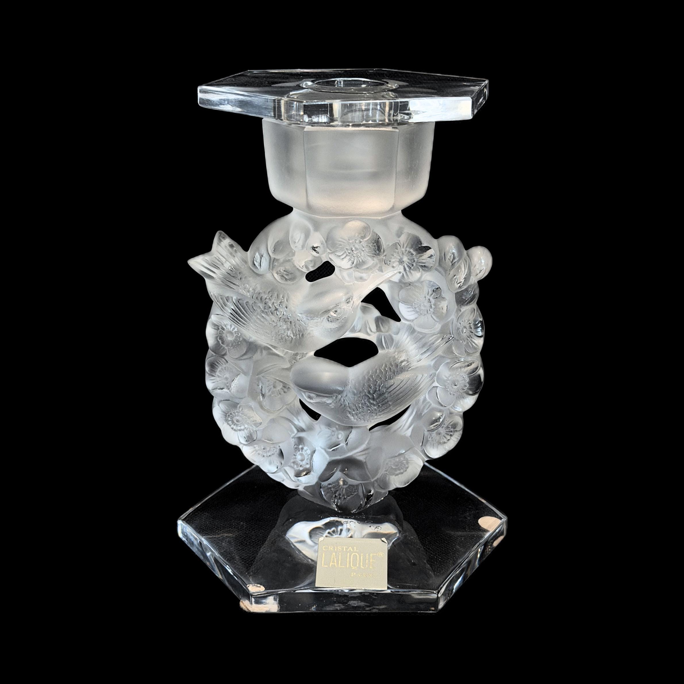 Lalique Crystal Candlesticks - Etsy
