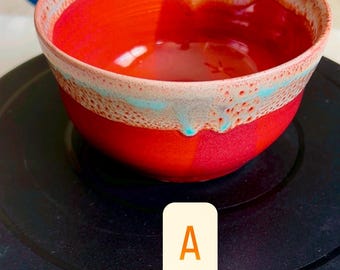 Handmade Ceramic Noodle Bowl, Glazed Pottery for Ramen, Fruit, Snacks