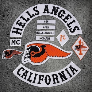 Hells Angels MC California Nomads Biker Patch Set, Embroidered Club Back Patch, Iron on