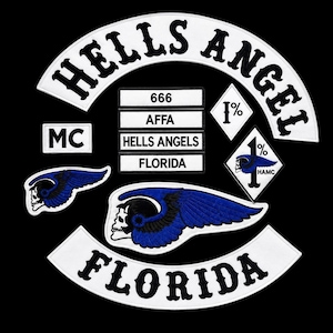 Hells Angels Florida MC Embroidered Back Patch Set, Biker Jacket Vest Motorcycle Club
