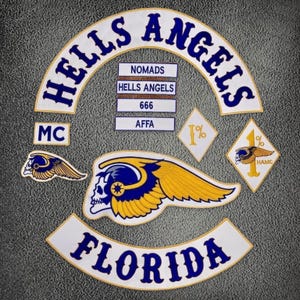 Hells Angels Florida Embroidered Back Patch Set, Motorcycle Biker Vest MC Rider Jacket Patch