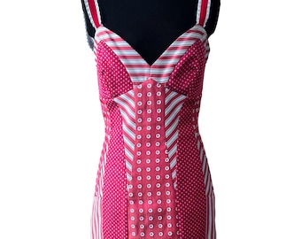 Vintage PHILOSOPHY By Alberta Ferretti Pink Fuchsia Runway "Neck-Tie" Party Cocktail Dress Size 2